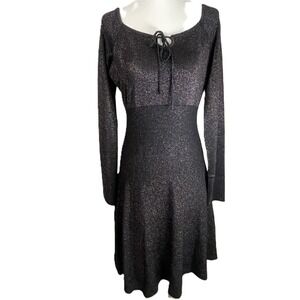 Tuckernuck Hyacinth House Selena Knit‎ Metallic Glitter Party Dress Long Sleeve